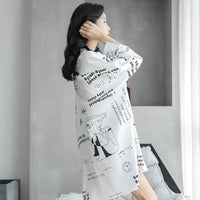 Spring Clothing White Printed Loose Pattern Women's Shirts and Blouses Top for Woman Long Sleeve Cute Elegant Tunic 2025 Novelty