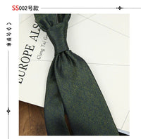 2024 New Brown Polyester Jacquard Men's Neckties 8CM Striped Dots Plaid Business Formal Neck Ties Wedding Party Suit Cravat Gift