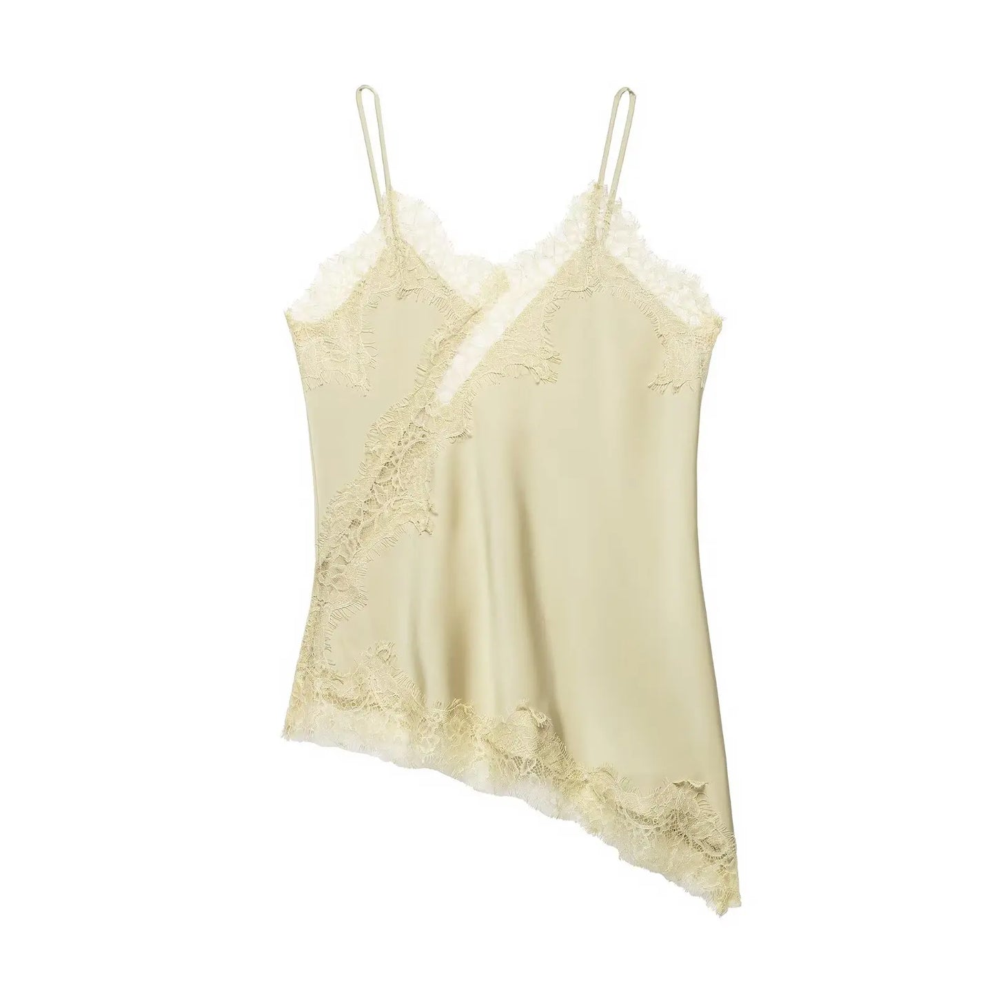 Sexy Lace Sling Tops Women's Hollow Out Sleeveless Backless Asymmetrical Hem Top 2026 Summer New Lady Fashion Short Tops