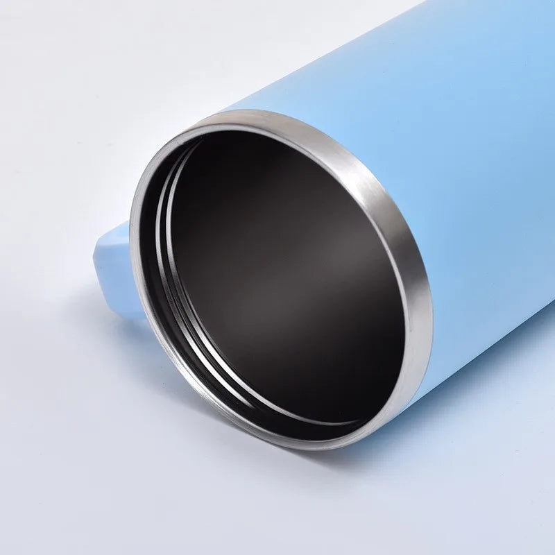 40oz 304 Stainless Steel Insulated Water Bottle,Thermal Coffee Car Cup, Cold Hot Mugs  Flask With Handle Straw,For Sport