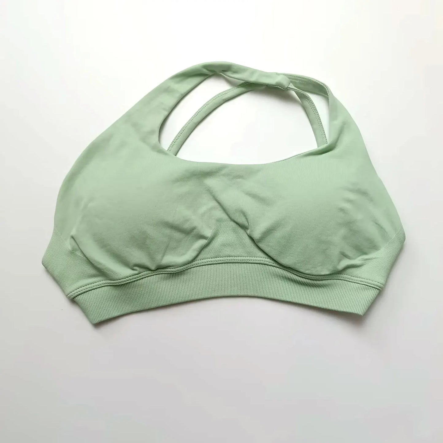 NCLAGEN Asymmetric Sports Bra High Support Backless Gym Top Women Halter Fitness Running Workout Clothes Sexy Seamless Underwear