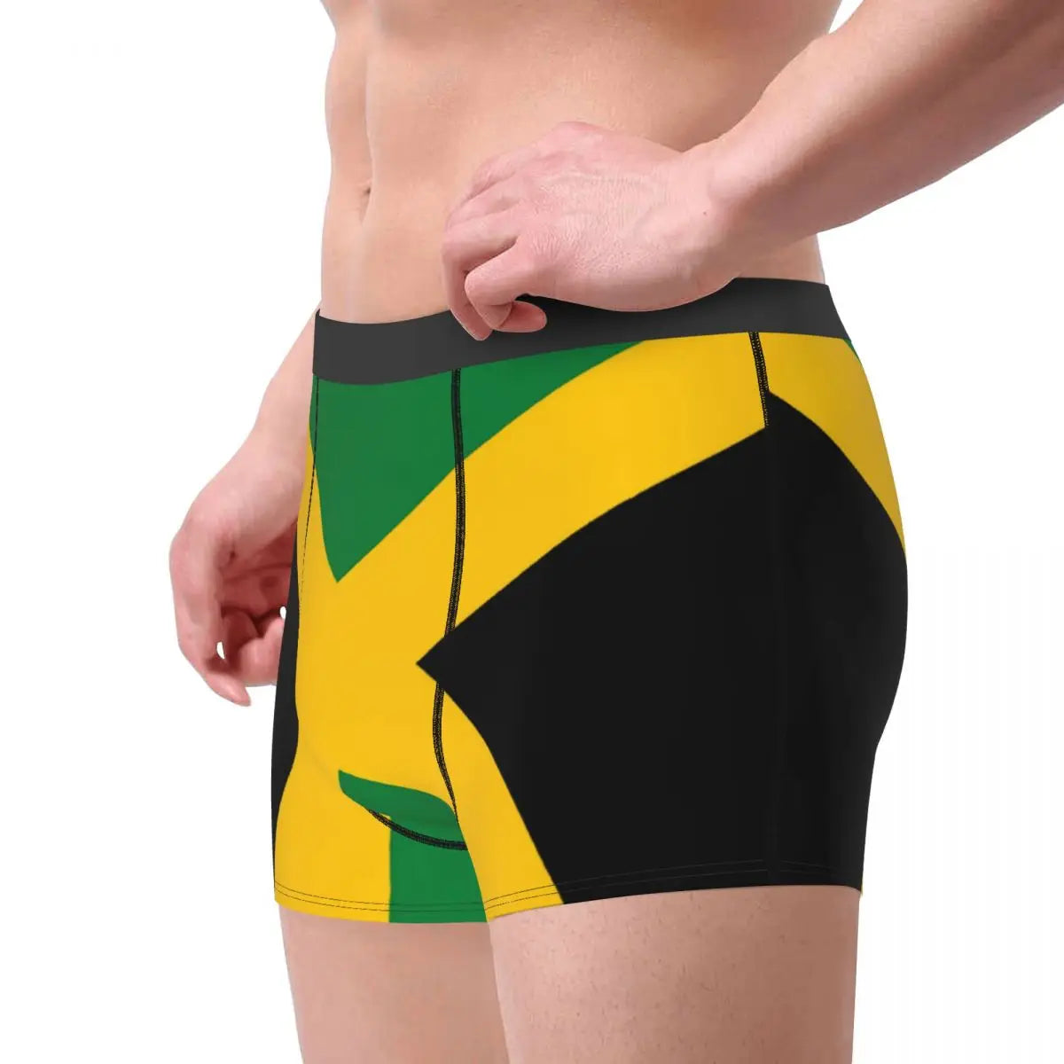 Male Novelty Jamaican Flag Underwear Patriotism Boxer Briefs Soft Shorts Panties Underpants