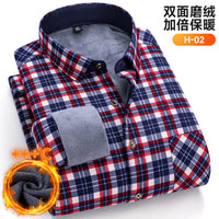 Winter Warm Men's Plaid Shirts Thickened Flannel Casual Menswear Long Sleeve Plus Size Office Workwear Casual Male Check Shirts