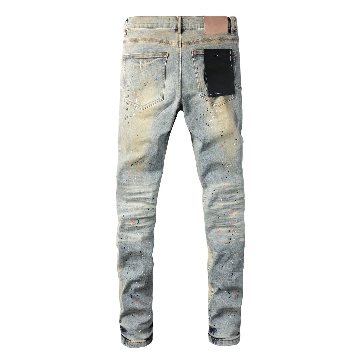 Men's Skinny Denim Jeans 2025 New Streetwear Distressed Painted Repair Low-Rise Brand Pants for Casual Style