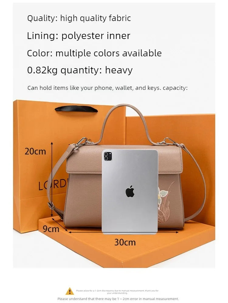 Ladies' one shoulder cross body bag soft new handbag new color contrasting embroidered cross body handbag