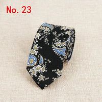 Classic Men's Flower Ties Handmade Cotton Tie For Men 6CM Narrow Floral Neckties Gift Wedding Party Casual Gravatas Paisley Tie