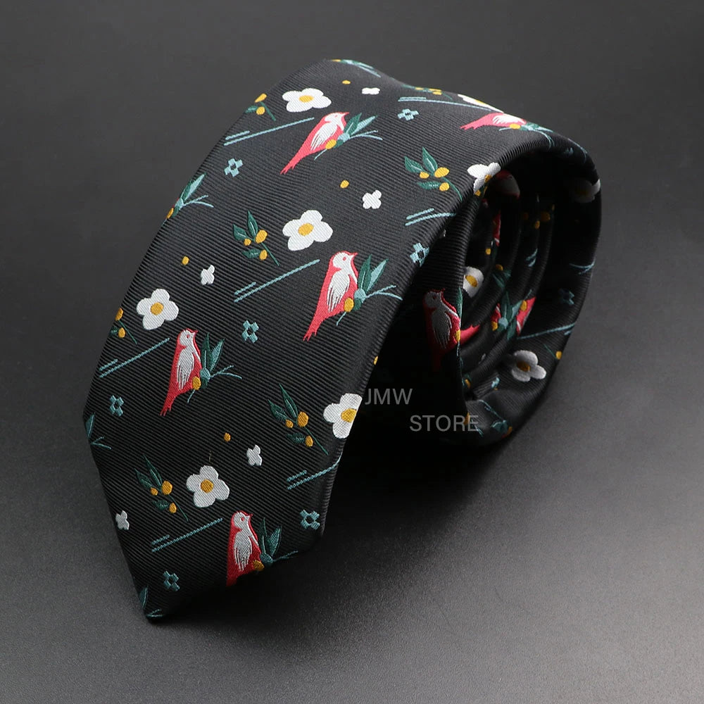 New Design Wedding Men Tie Green Wine Red Paisley Flower Animal Neckties Men Business Dropshipping Groom Collar Accessories Gift