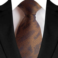 Luxury 8CM Mens Necktie Brown Orange Color Dot Stripes Ties For Man Groom Jacquard Woven Neck Tie For Business Wedding Party