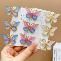 5pcs/set Butterfly Hair Clips Sweet Women Gradient Small Hairpins Mini Baby Girls Cute Colors Barrette Headwear Hair Accessories