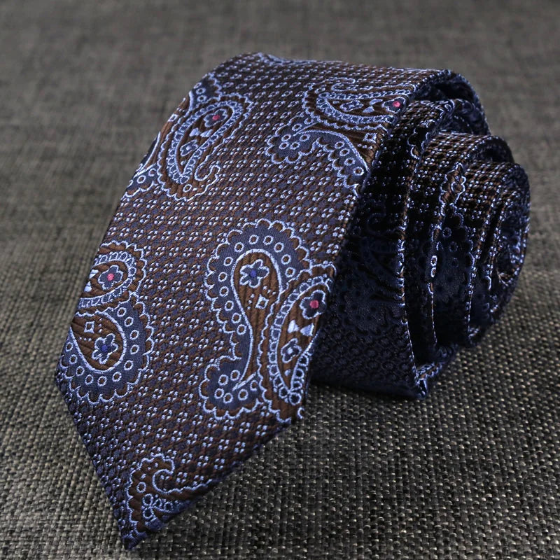 New Skinny 6CM Mens Necktie Slim Narrow Ties For Man Plaids Striped Paisley Jacquard Cravat Business Party Corbatas Neck Tie