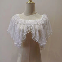 Summer Lolita Short Wraps Coat Women Sweet Kawaii Lace Mesh Open Front Poncho Gothic Girls Retro Cute Princess Capes Wraps