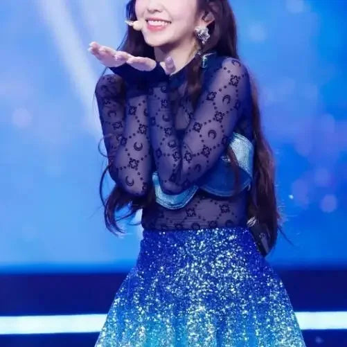 Spring Fashion and Sexy Perspective Women's Pullover Mesh T-Shirt New Semi High Neck Long Sleeved Slim Fit Elastic Women T-Shirt