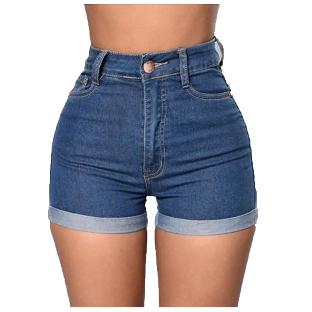 2022 Dark Blue Jean Shorts For Women Casual Sexy Hip Lift High Waist Denim Shorts Mujer Short Jeans Female