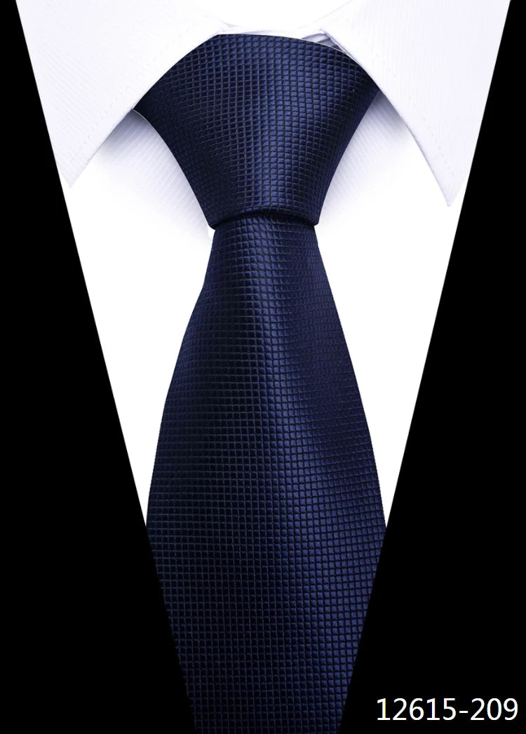 Newest Style 8 cm Necktie Man Blue Golden Striped Wedding Accessories Performance Tie Men Necktie Gravatas Fit Business