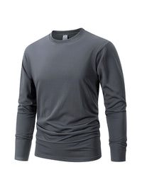 Men's Button Long Sleeve Henley Neck T-Shirt Casual Breathable Round Neck  T-Shirt Solid Color Slim Fit Tee Basics Cozy Tops