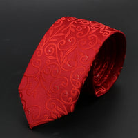 New Men Ties Solid Color Stripe Print Floral 6cm Jacquard Business Neckties Narrow Skinny Tie Wedding Prom Daily Wear Accessory