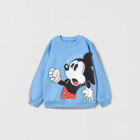 Cartoon Sweatshirts Pure Color Casual Sports Long-sleeved T-Shirt For Boys And Girls