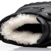 2025 Winter Shoes Mens Snow Boots Warm Plush Cold Winter Fashion Brand Male Footwear Non-slip Flat Ankle Boots Black D591