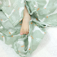 HappyFlute Baby Muslin Swaddle 100% Cotton Summer Soft Cute Print Baby Blanket 120*110CM