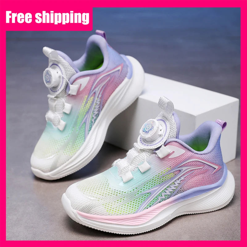 Childrens Sports Shoes Summer Mesh Casual Breathable Anti Slip Student Running Shoes Outdoor Training Elastic Fitness Shoes Kids