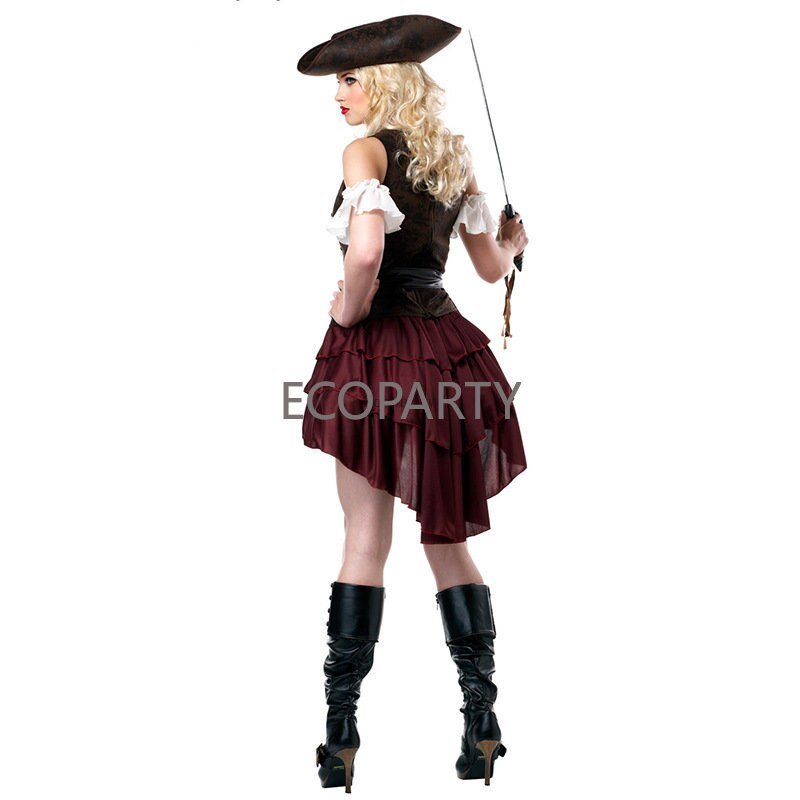 2023 Carnival Halloween Caribbean Pirates Costume Captain Huntress Clubwear Play Suit Cosplay Fancy Party Dress 20