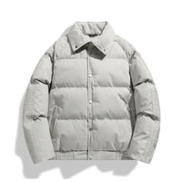 Winter Men's Cotton Jacket, Simple and Pure Color, Loose and Trendy,Versatile,Thickened Cotton Jacket,Stand Collar Cotton Jacket