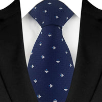 Luxury Men's Necktie 8cm Navy Blue Color Tie Jacquard Neck Ties for Man Business Wedding Party Gift