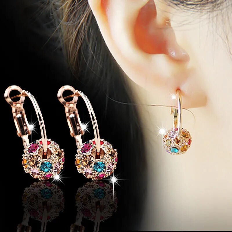 Fashion Trend Earrings Zircon Pendant Earrings Shiny Earrings for Women's Wedding Betrothal Bride Jewelry Birthday Gift