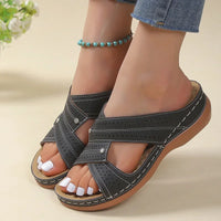 Sandals Women  Summer Shoes Women Elegant Low Heels Sandals Summer Slippers Zapatos Mujer Wedge Heeled Sandals Female 2024
