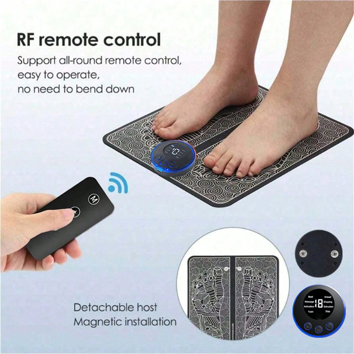 EMS Foot Massager Pad USB Rechargeabl Reflexology Foot Acupoint Massage Muscle Stimulation Improve Blood Circulation Relief Pain