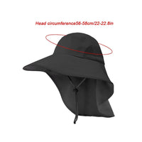 Summer Sun Hat Wide Brim Sun Hat With Neck Flap For Men Women Adjustable Outdoor 50+UPF Protection Safari Cap Hiking Fishing Hat