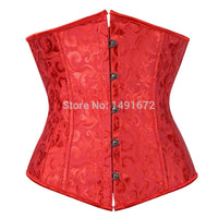 Pink Corset Underbust Top Wome Plus Size Waist Cincher Sexy Gothic Corpete Corselet Fashion Black White Red Blue Rose