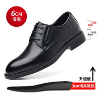 3 6 8cm Heel Men's Dress Shoes New Designer Cow Leather Increase Casual Spring Autumn Black Platform Wedding Shoes Male