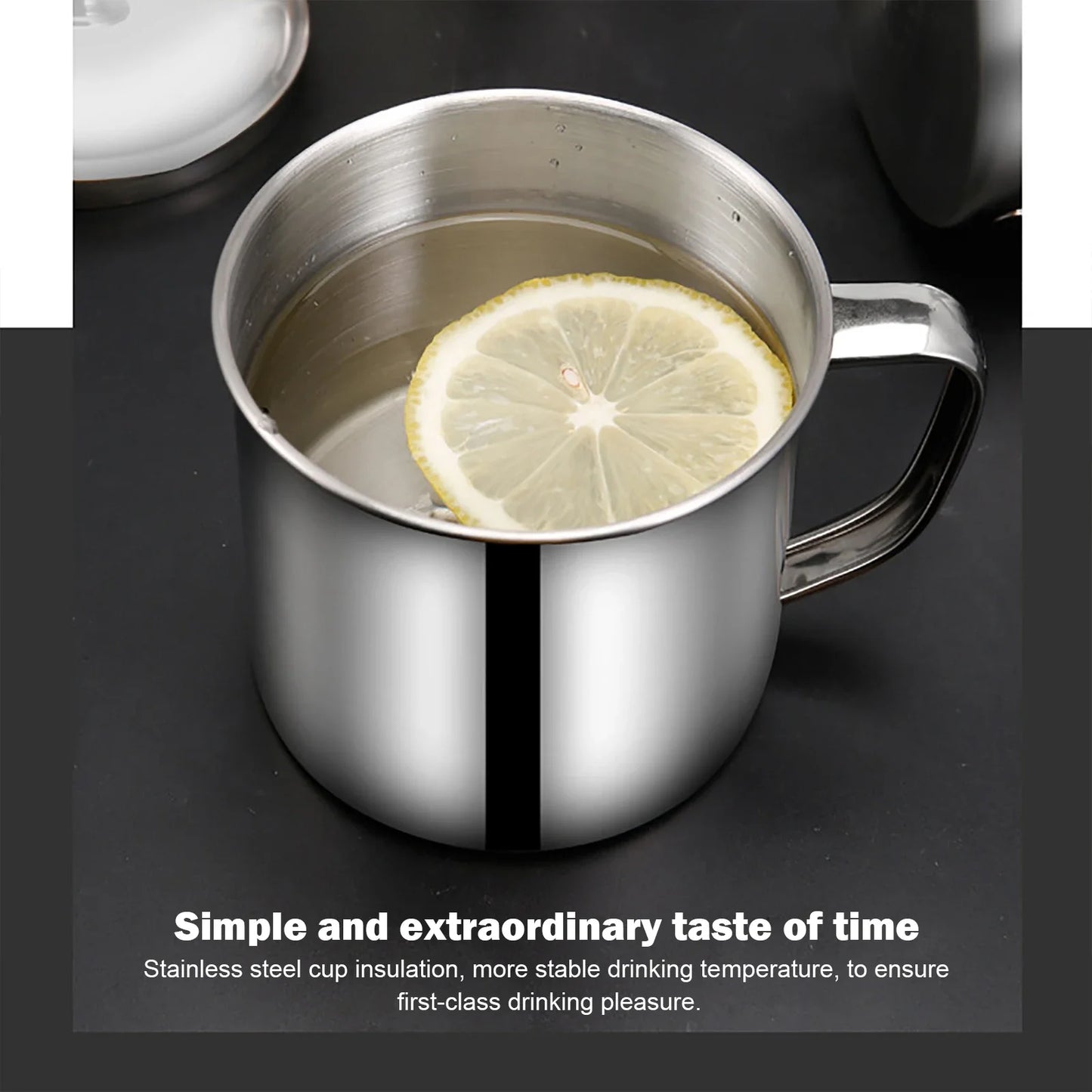 Stainless Steel Coffee Mugs Insulated Coffee & Tea Cup with Handles Shatterproof 200mL Metal Cup Mug Kitchen Accessories