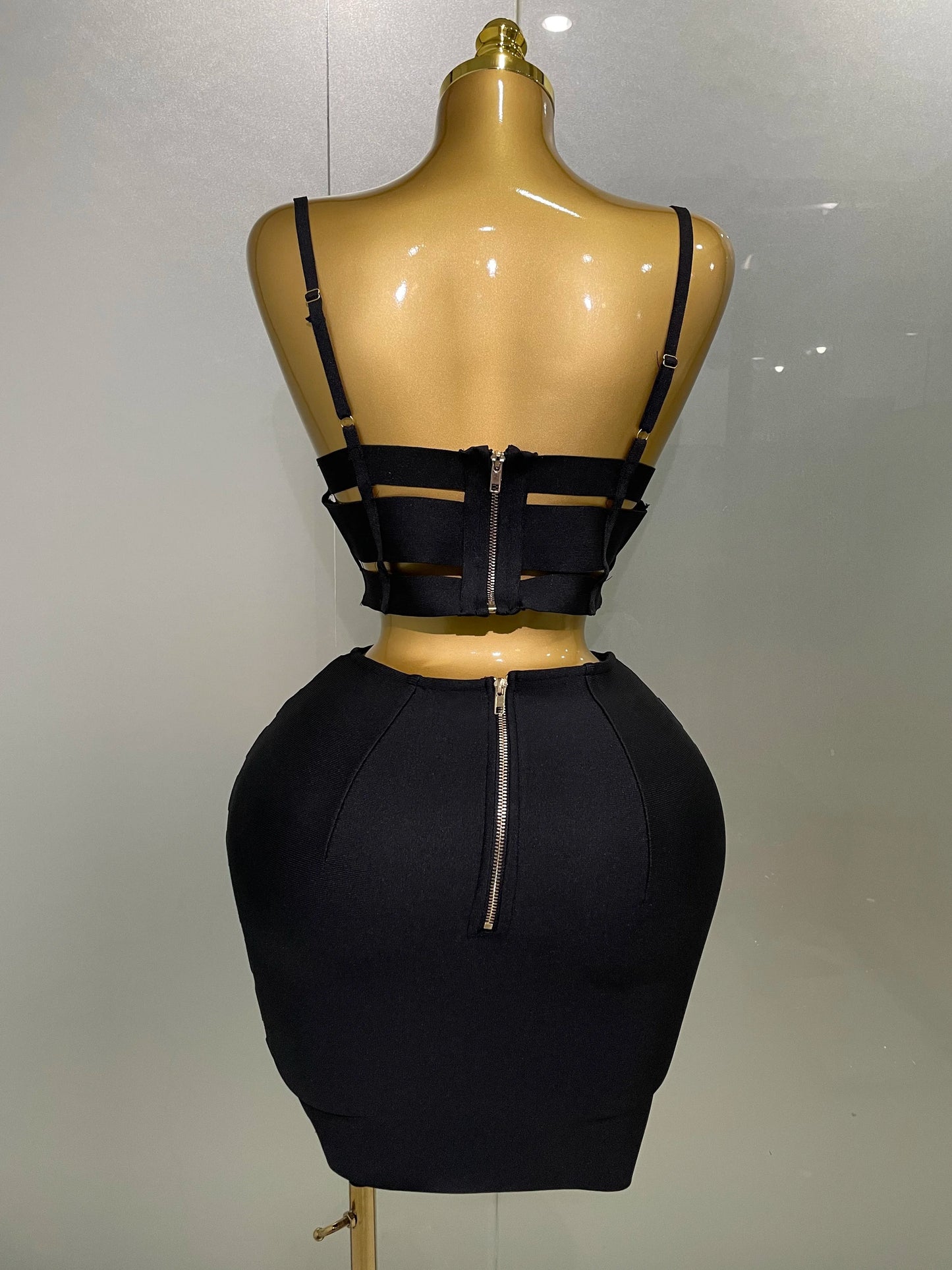 2025 New Arrival High Quality Women Sexy Bandage Tops Fashion Pencil Skirts Set Nightclub Party Celebrate Women's Set