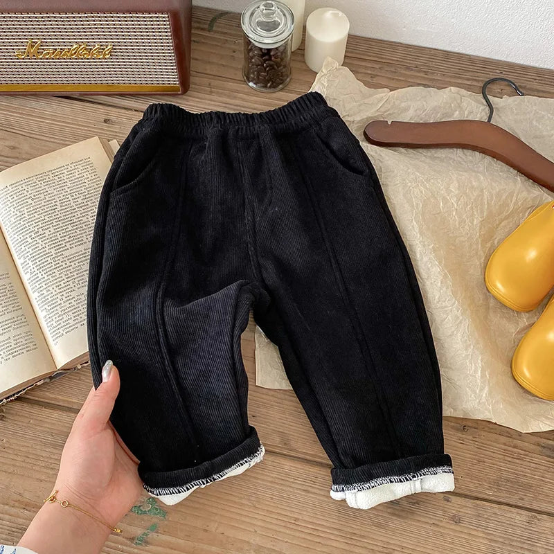 MILANCEL 2024 Spring Autumn Solid Kids Boys Straight Pants Fashion Children Clothing Trousers Brief Jeans for 1-6 Years