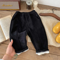 MILANCEL 2024 Spring Autumn Solid Kids Boys Straight Pants Fashion Children Clothing Trousers Brief Jeans for 1-6 Years