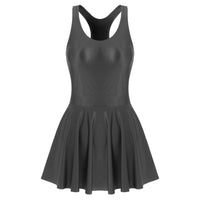 Summer Satin Glossy Tank Dress Women Sexy Bodycon Dress Sleeveless U Neck Leotard Dresses Party Night Club Wear Mini Vestidos