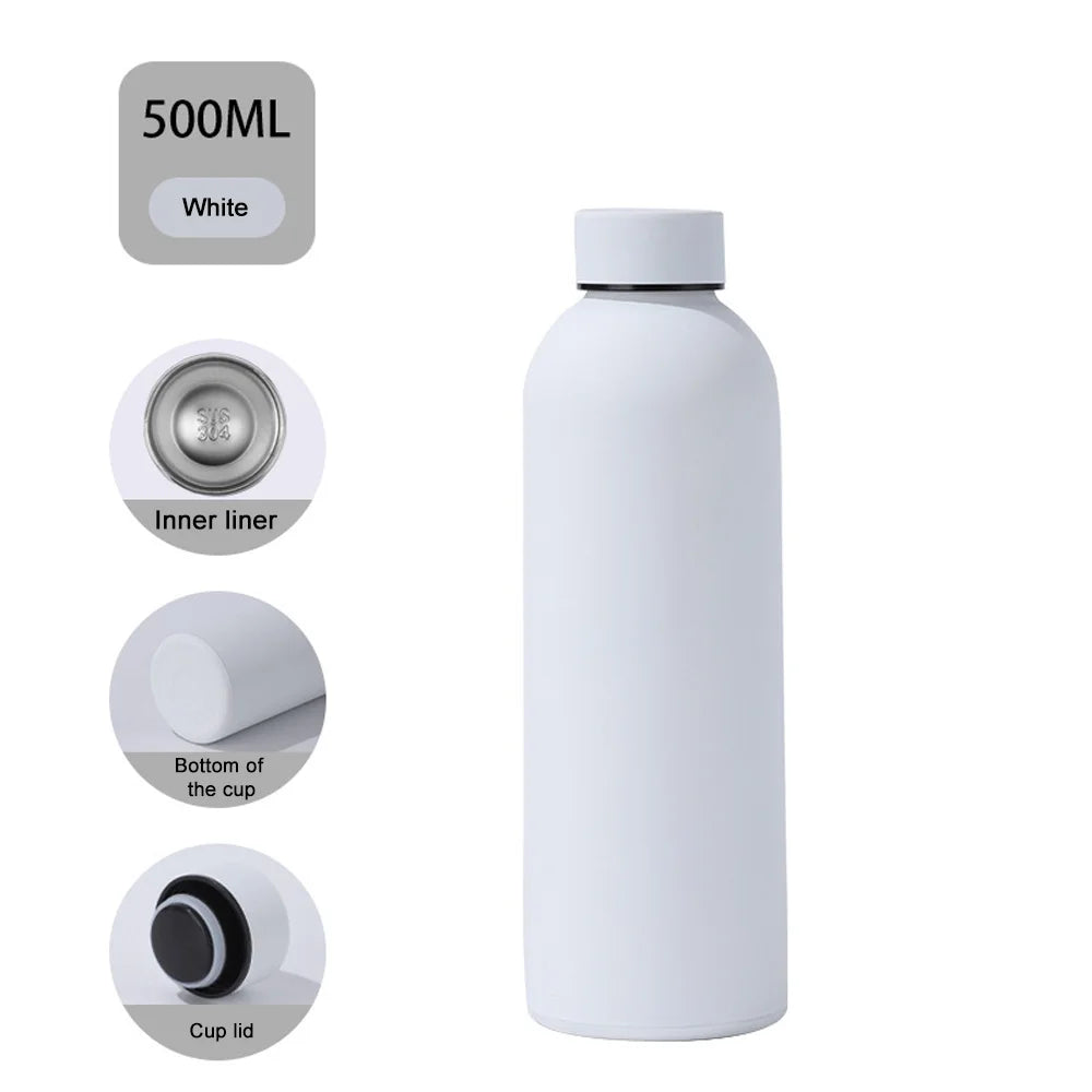 Insulated Water Bottle Coffee Cup Thermal Flask Stainless Steel Small Mouth Thermos for Hot Cold Drinks Leakproof Vacuum Flasks