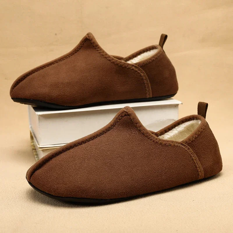 Winter Cotton Shoes Men Warm Slip on Lightweight Slippers Women Plush Bedroom Home Cotton Loafers Unisex Winter Warm Shoes