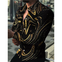 Summer Men's Shirt Long Sleeve S-4XL Fashion HD 3D Printed Lapel Single Breasted Cardigan Hawaiian Casual Men's Shirt 2023