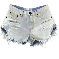 Sexy Low-waisted Denim Shorts New Summer Hole A Wide-leg Pants Ripped Jeans For Women