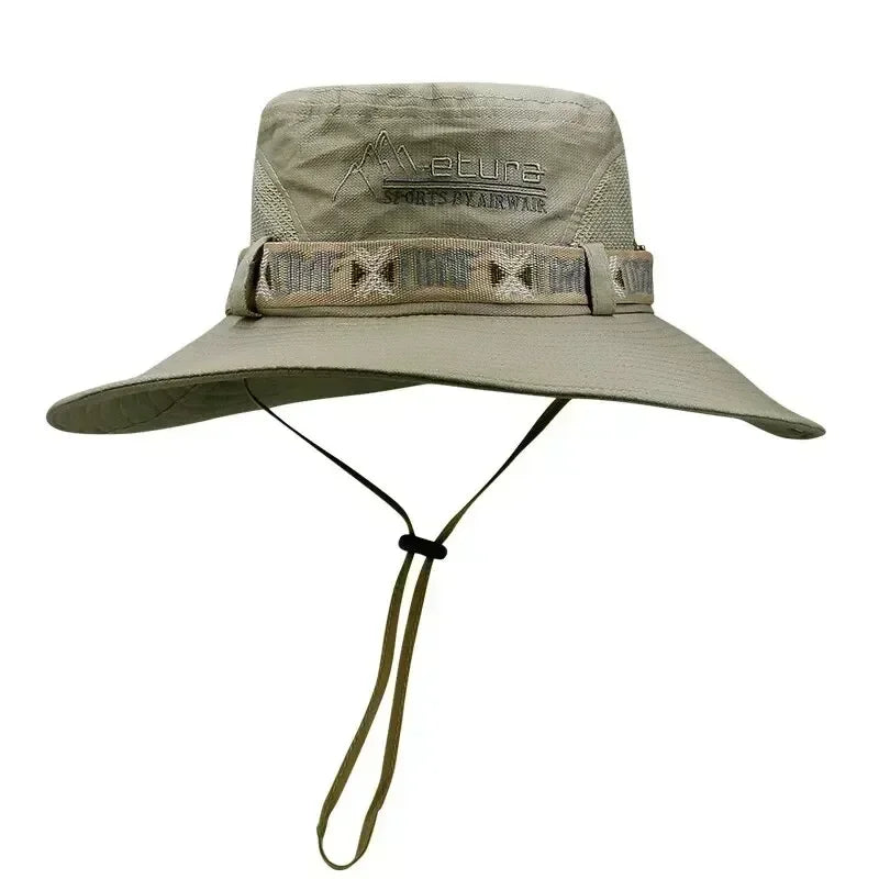 New Sun Hats for Men Outdoor Fishing Cap Wide Brim Anti-UV Protection Women Bucket Hat Summer Hiking Fisherman Caps