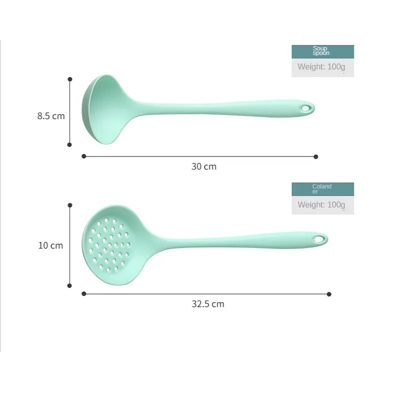 Silicone Kitchenware Non-sticky Cooking Tool Spatula Shovel Soup Cookware Utensil Kitchen Cookware