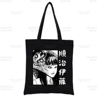 Japan Manga Junji Ito Tomie Shintaro Kago Graphic Hipster Cartoon Print Shopping Bags Girls Fashion Casual Pacakge Hand Bag