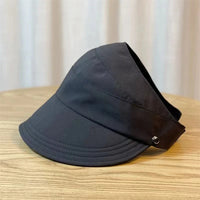 Summer Wide Brim Sunhat Women Sun Hats Foldable Adjustable Outdoor Beach Bucket Hat UV Protection Visors Fisherman Ponytail Caps