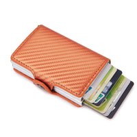 Rfid Blocking Protection Men id Credit Card Holder Wallet Leather Metal Aluminum Business Bank Card Case CreditCard Cardholder