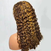 250% 12A Double Drawn Burmese Curl Curly Human Hair Wig 13x4 Lace Frontal Hair Wig Curls Human Hair Wigs Piano Color Hair Wig