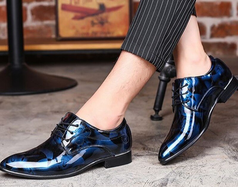 New Trend Pointed Toe Men's Leather Shoes Large 49 Fashion Men Shoes