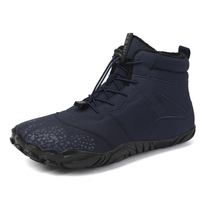Winter Warm Running Barefoot Shoes Women Men Rubber High Ankle Boots Waterproof Non-Slip Breathable for Trekking Climbing